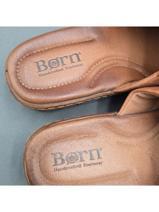 Born Yucatan Woven Leather Clogs Size 7 Brown Multi Color Slip On Mules - Picture 7 of 11